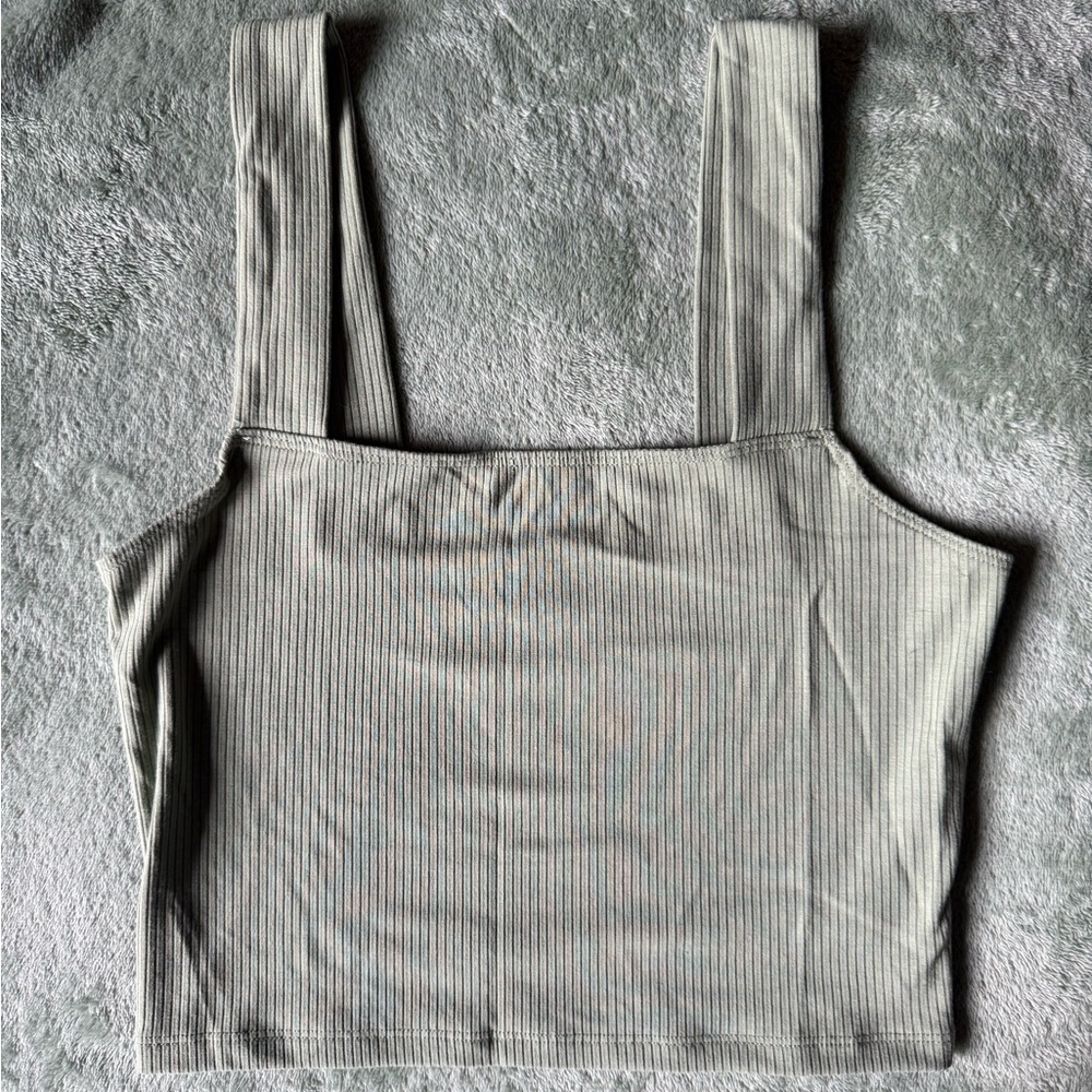 American Eagle Outfitters Green Ribbed Tank Top